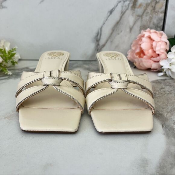 VINCE CAMUTO Selaries Leather Slide Sandal in Warm Vanilla 9.5 NEW - Picture 8 of 16